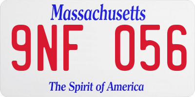 MA license plate 9NF056