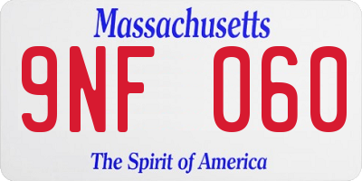 MA license plate 9NF060
