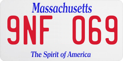 MA license plate 9NF069