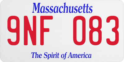 MA license plate 9NF083