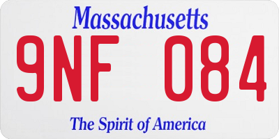 MA license plate 9NF084