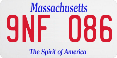 MA license plate 9NF086