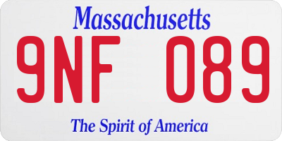 MA license plate 9NF089