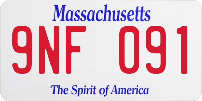 MA license plate 9NF091