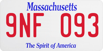 MA license plate 9NF093