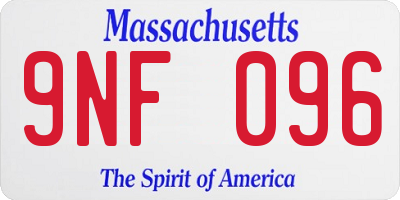 MA license plate 9NF096