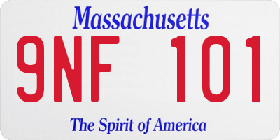 MA license plate 9NF101