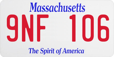MA license plate 9NF106