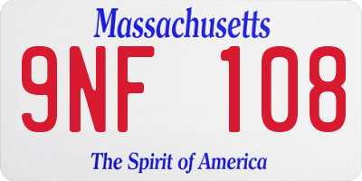 MA license plate 9NF108