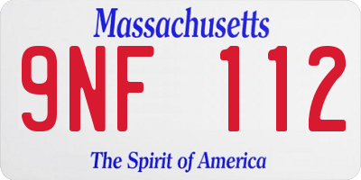 MA license plate 9NF112