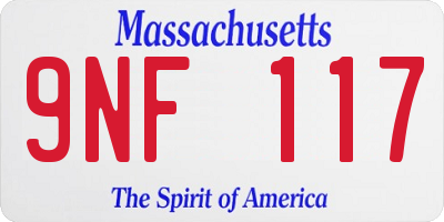 MA license plate 9NF117