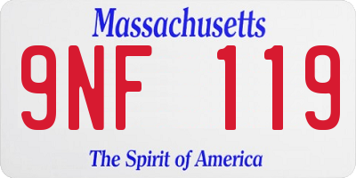 MA license plate 9NF119