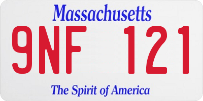 MA license plate 9NF121