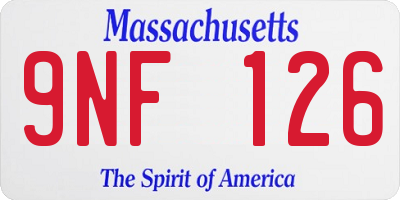 MA license plate 9NF126