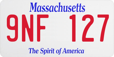MA license plate 9NF127