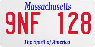 MA license plate 9NF128
