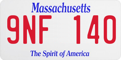 MA license plate 9NF140