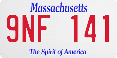 MA license plate 9NF141