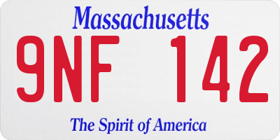 MA license plate 9NF142