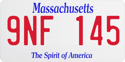 MA license plate 9NF145