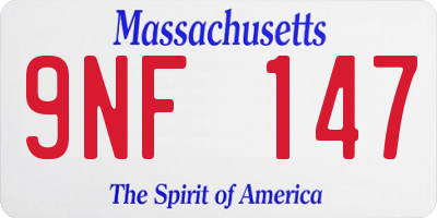 MA license plate 9NF147