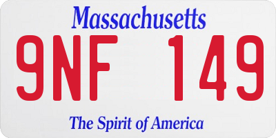MA license plate 9NF149