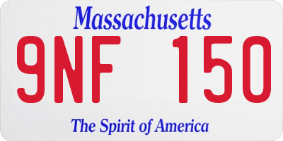 MA license plate 9NF150