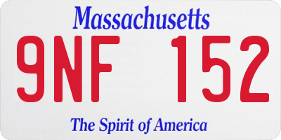 MA license plate 9NF152