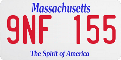 MA license plate 9NF155