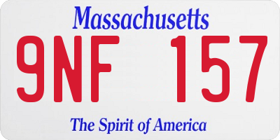 MA license plate 9NF157