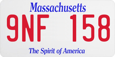 MA license plate 9NF158