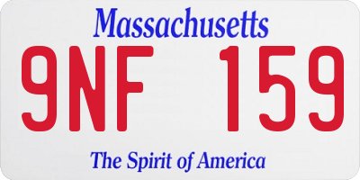 MA license plate 9NF159