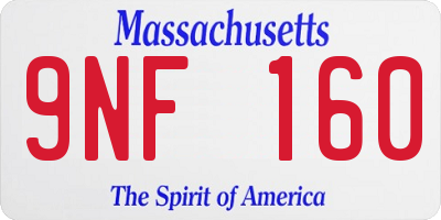 MA license plate 9NF160