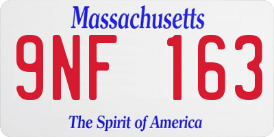 MA license plate 9NF163