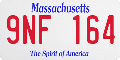 MA license plate 9NF164
