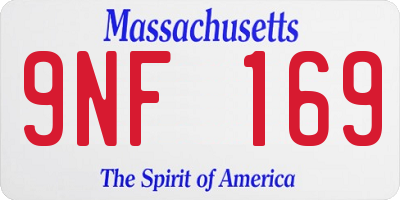 MA license plate 9NF169