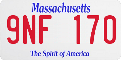MA license plate 9NF170