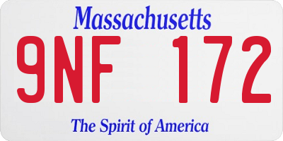 MA license plate 9NF172