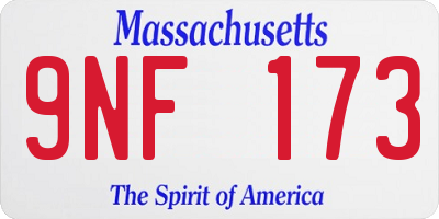 MA license plate 9NF173
