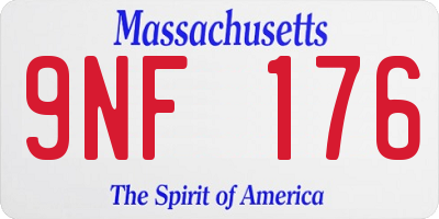 MA license plate 9NF176