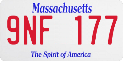 MA license plate 9NF177