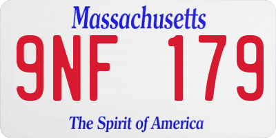 MA license plate 9NF179