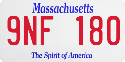 MA license plate 9NF180