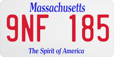 MA license plate 9NF185