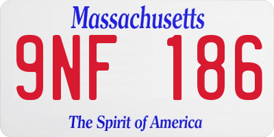 MA license plate 9NF186