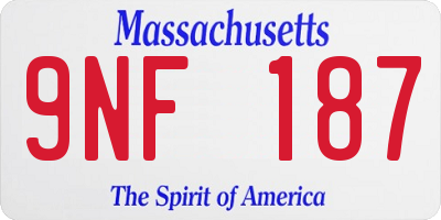 MA license plate 9NF187