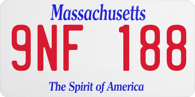 MA license plate 9NF188