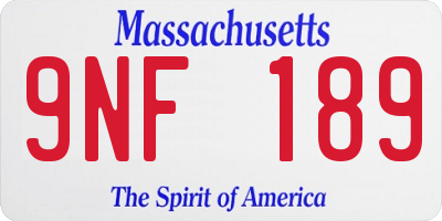 MA license plate 9NF189