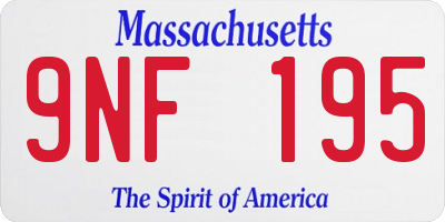 MA license plate 9NF195
