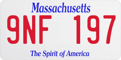 MA license plate 9NF197